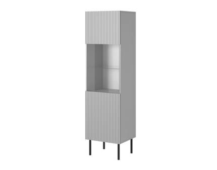 Vitrina inalta cu 2 usi si sticla ASENSIO 50x180x42cm gri
