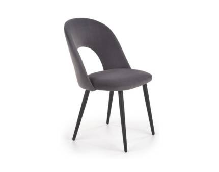 Scaun tapitat K384 catifea grey 54x57xH84cm, picioare negre