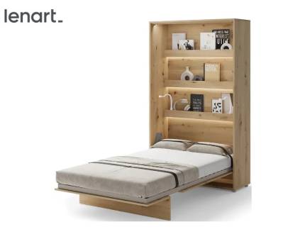 LENART BED CONCEPT BC-02 pat (120x200cm) rabatabil pe perete 131x46-228x218cm stejar Artisan 