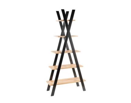Biblioteca cu 5 rafturi TIPI 85x180x34cm stejar wotan/ negru