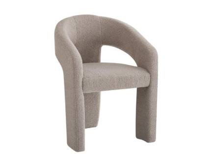 Scaun tapitat K612 material plusat bucle beige 56x54xH76cm, picioare tapitate beige