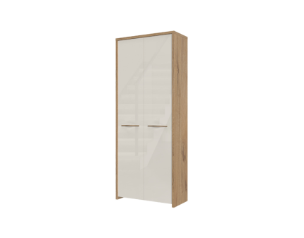 Dulap hol cu 2 usi GALA 78x192x36cm bej lucios/ nuc Pacific