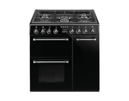 Masina de gatit mixta Smeg Victoria BM93BL, negru, 90 cm, retro, wok, 3 cuptoare