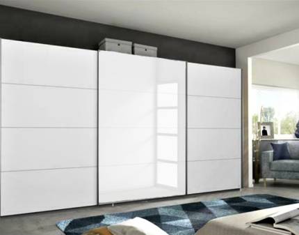 Dulap alb alpin/sticla alba 361x210x62cm KULMBACH
