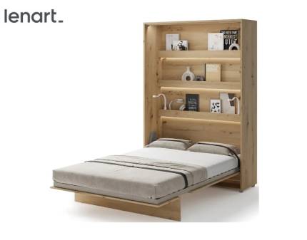 LENART BED CONCEPT BC-01 pat (140x200cm) rabatabil pe perete 151x46-228x218cm stejar Artisan