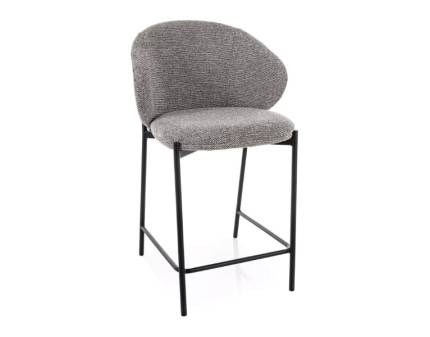 Scaun tapitat pentru bar KIOTO H-2 material textil grey 54x56xH90cm, picioare negre