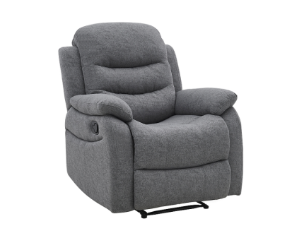 Fotoliu NERON cu recliner manual, material textil gri, confortabil 72x80-160xH101cm