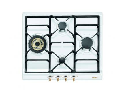 Plita incorporabila pe gaz Smeg Colonial SPR864BGH, 60 cm, alba, retro